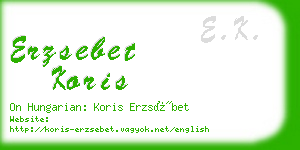 erzsebet koris business card